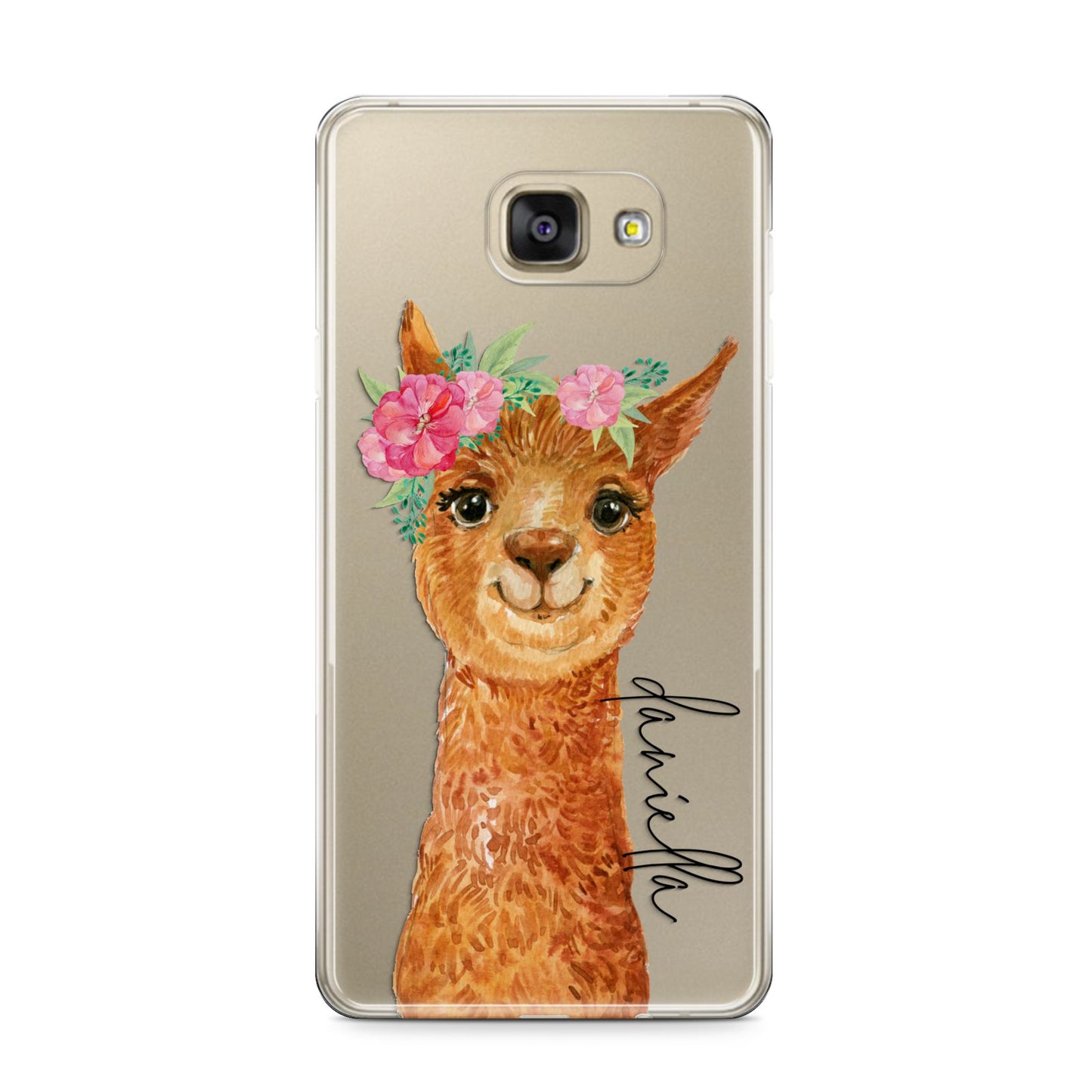 Personalised Llama Samsung Galaxy A9 2016 Case on gold phone