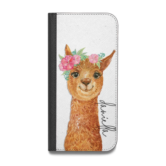 Personalised Llama Vegan Leather Flip Samsung Case