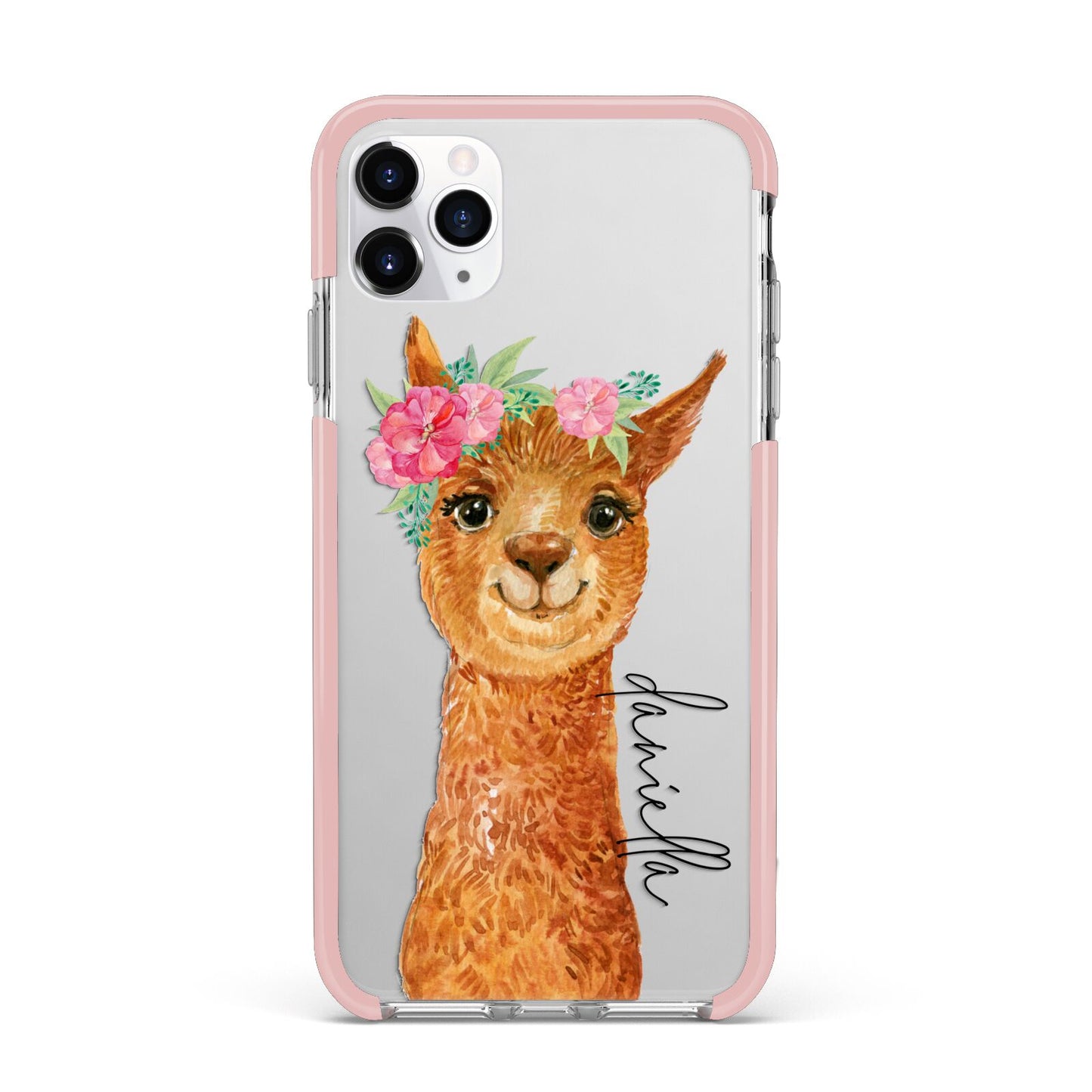 Personalised Llama iPhone 11 Pro Max Impact Pink Edge Case