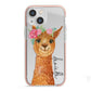 Personalised Llama iPhone 13 Mini TPU Impact Case with Pink Edges
