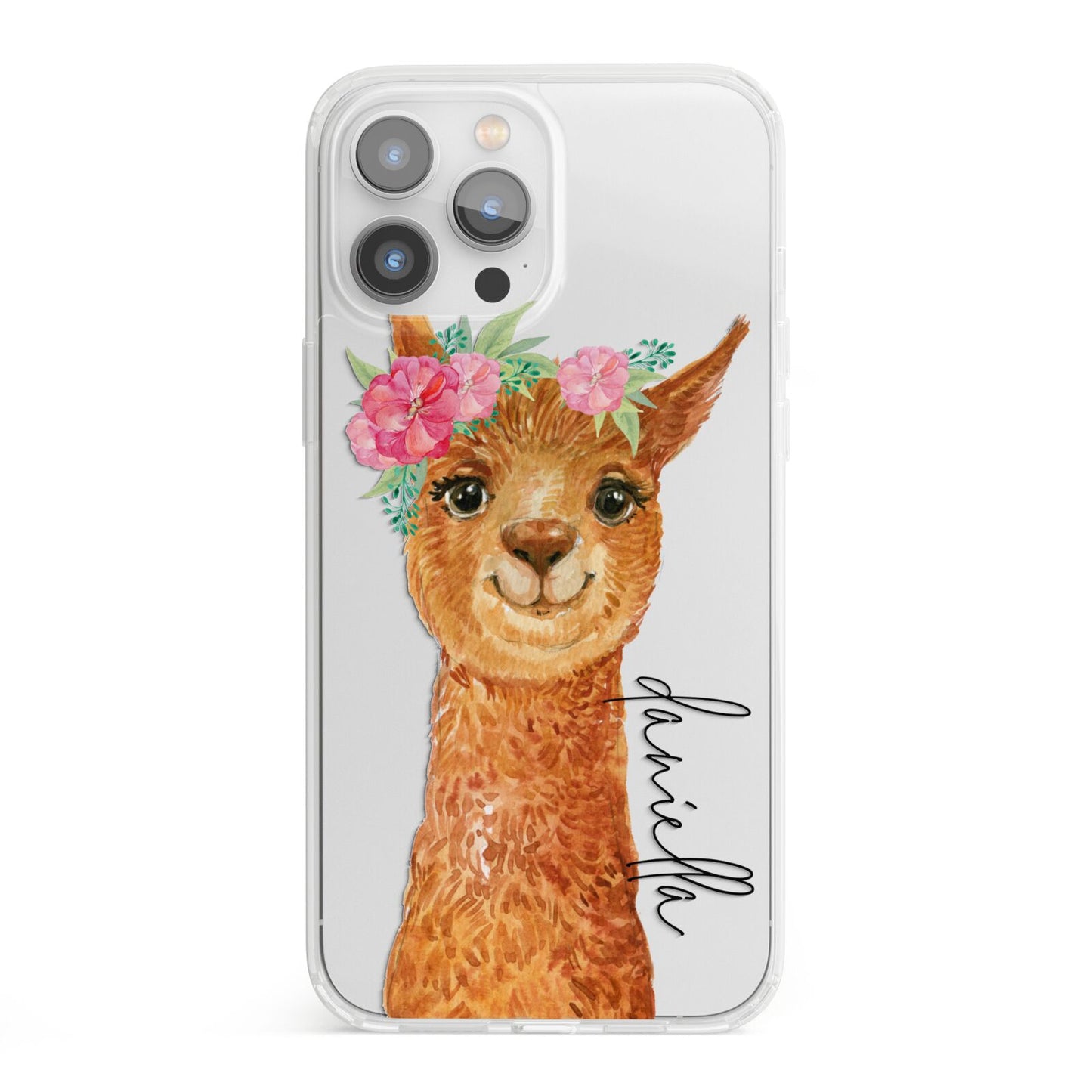 Personalised Llama iPhone 13 Pro Max Clear Bumper Case