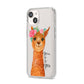 Personalised Llama iPhone 14 Clear Tough Case Starlight Angled Image