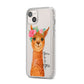 Personalised Llama iPhone 14 Plus Clear Tough Case Starlight Angled Image