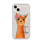 Personalised Llama iPhone 14 Plus Glitter Tough Case Starlight