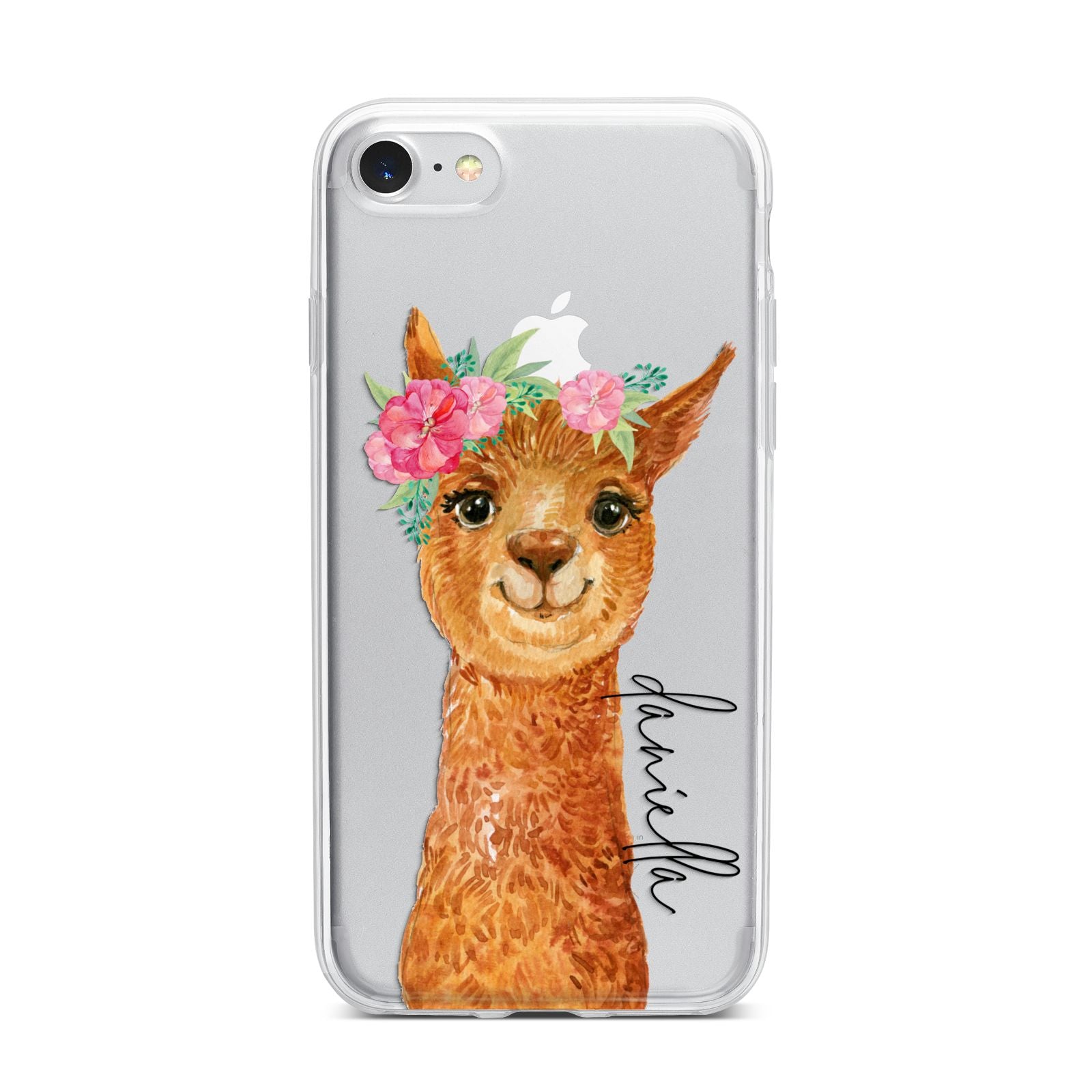 Personalised Llama iPhone 7 Bumper Case on Silver iPhone