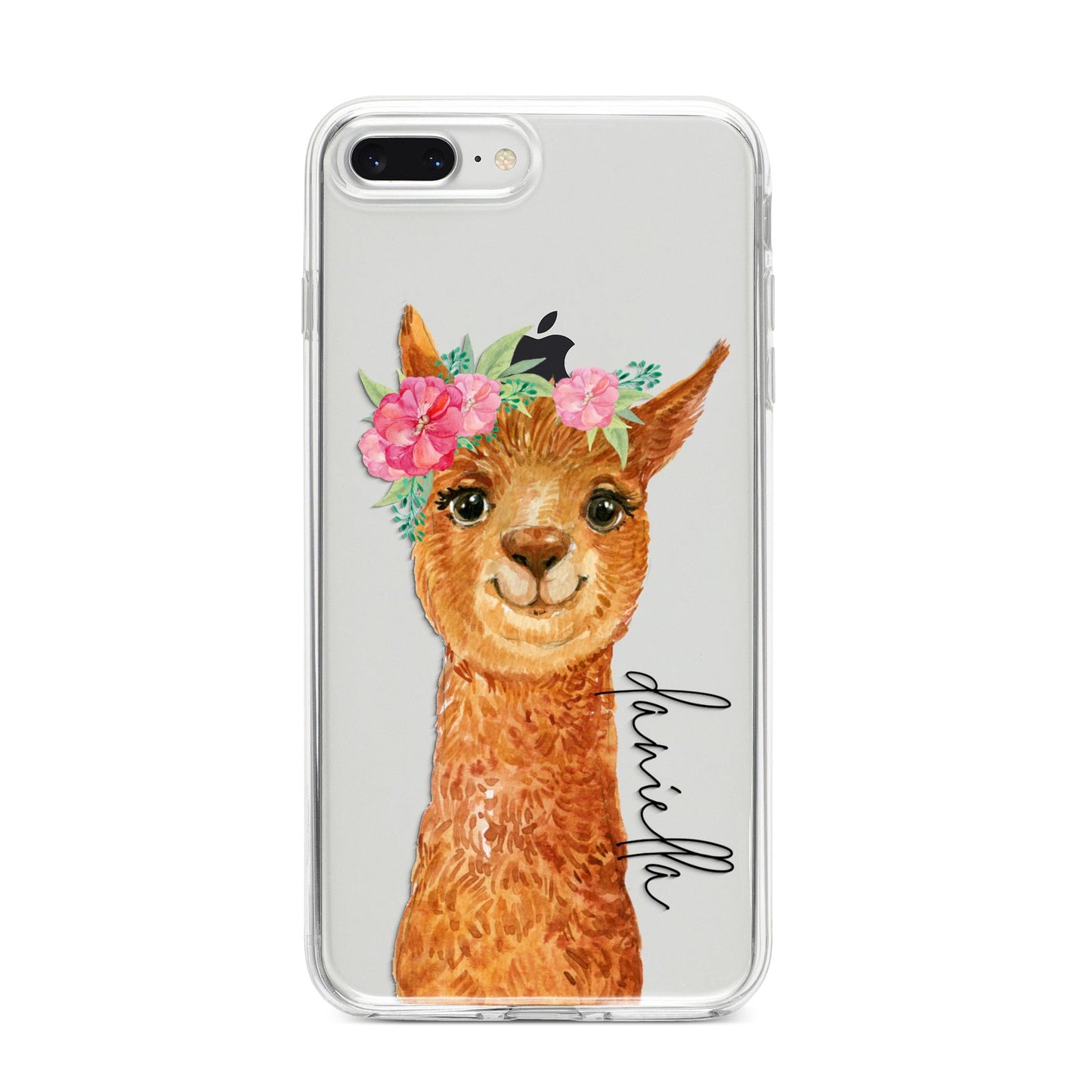 Personalised Llama iPhone 8 Plus Bumper Case on Silver iPhone