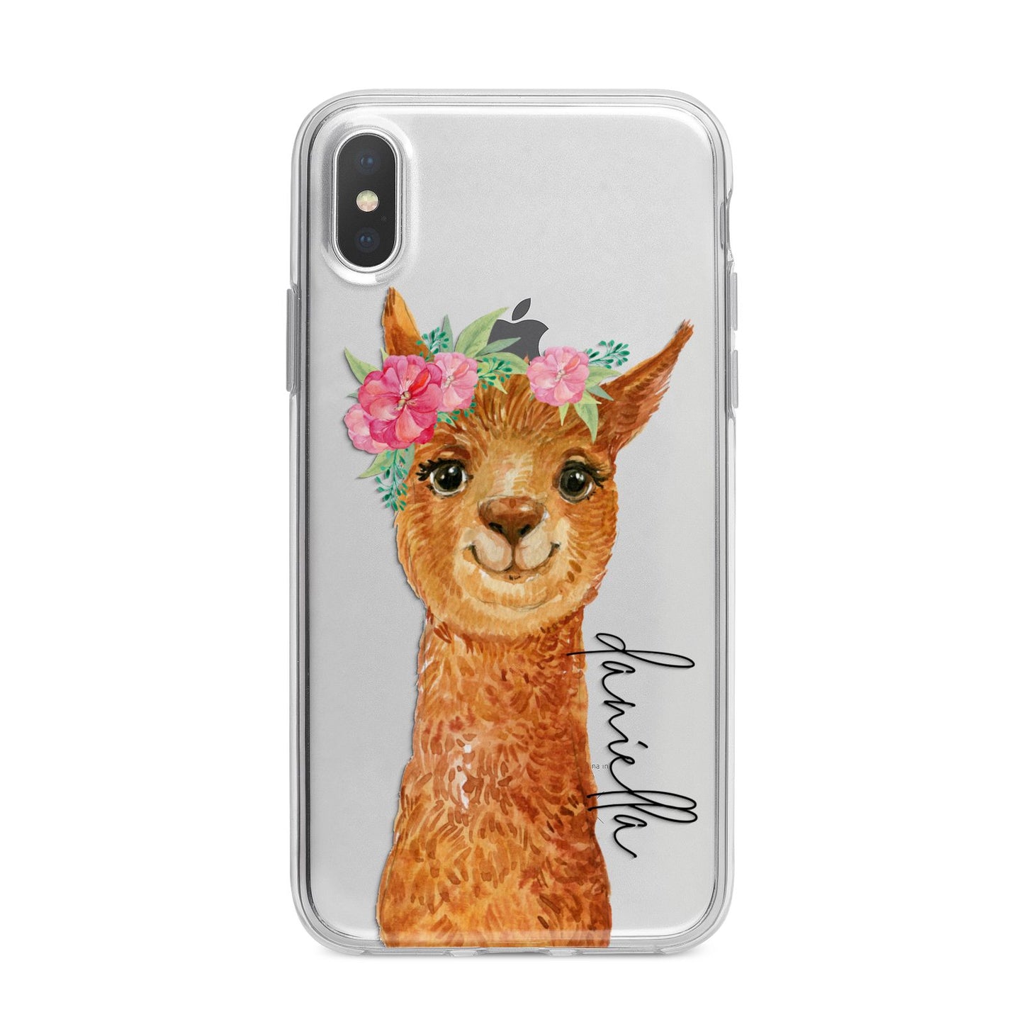 Personalised Llama iPhone X Bumper Case on Silver iPhone Alternative Image 1