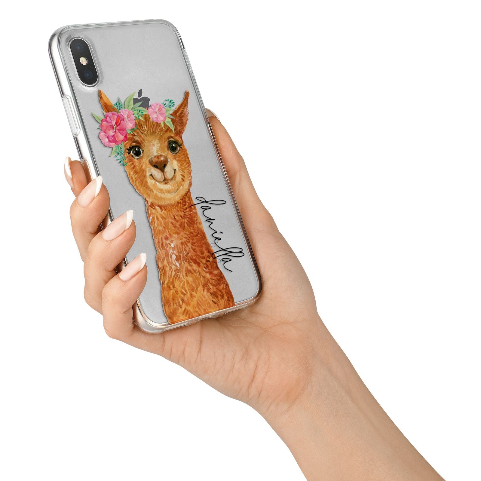 Personalised Llama iPhone X Bumper Case on Silver iPhone Alternative Image 2