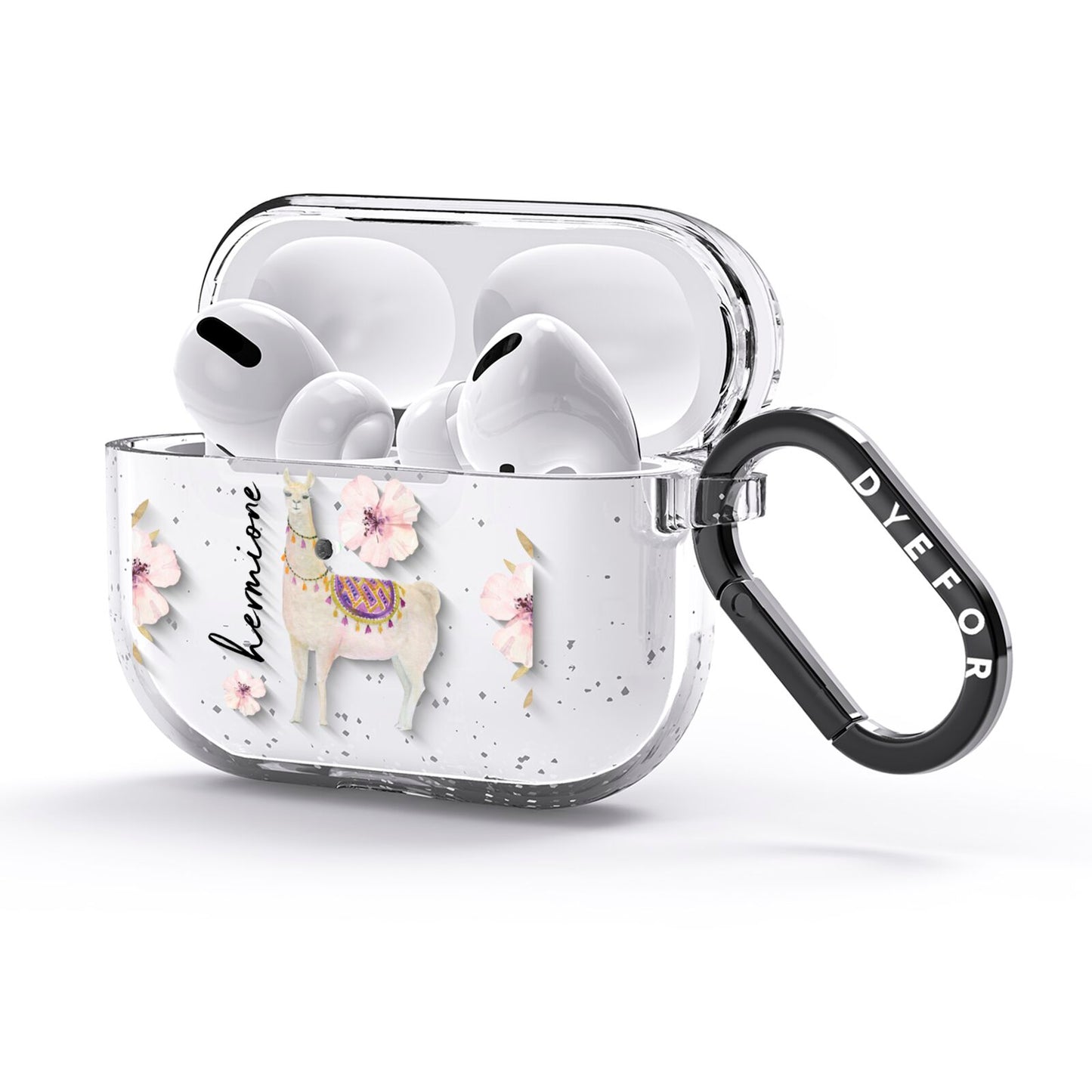 Personalised Llamas AirPods Glitter Case 3rd Gen Side Image