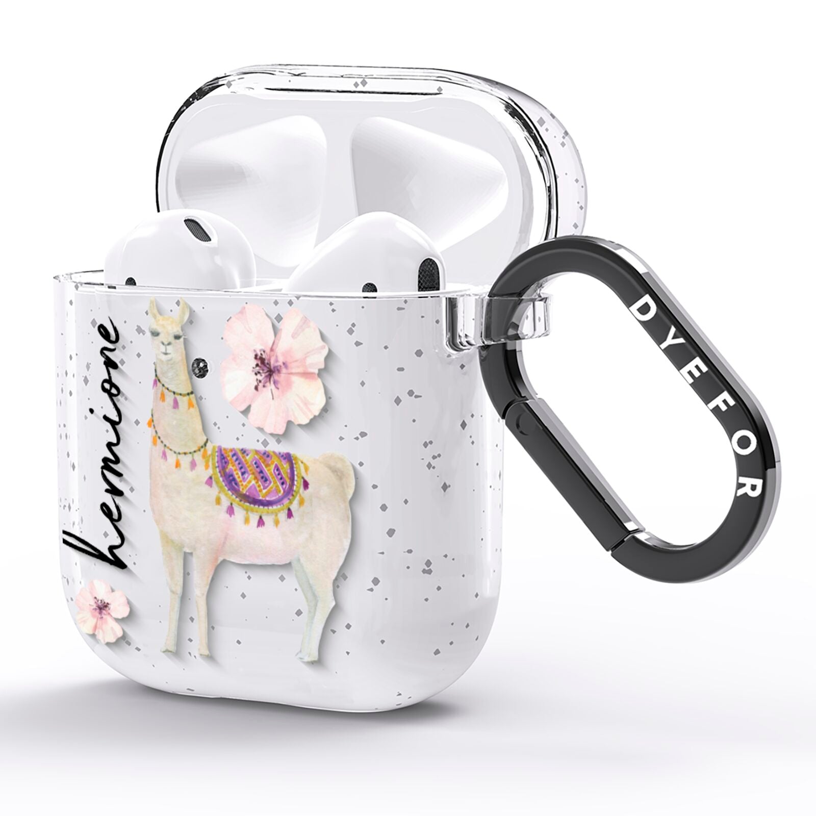 Personalised Llamas AirPods Glitter Case Side Image