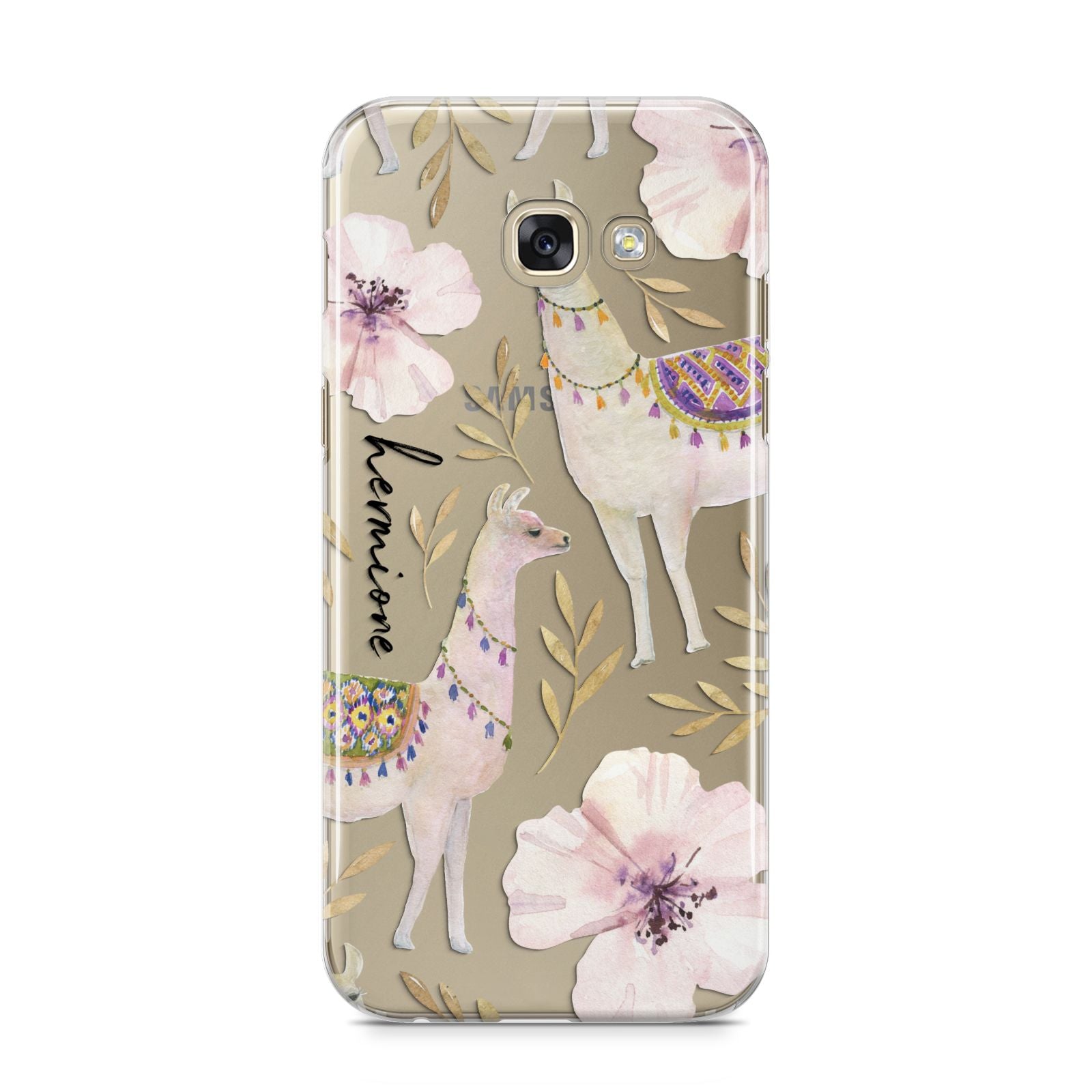 Personalised Llamas Samsung Galaxy A5 2017 Case on gold phone