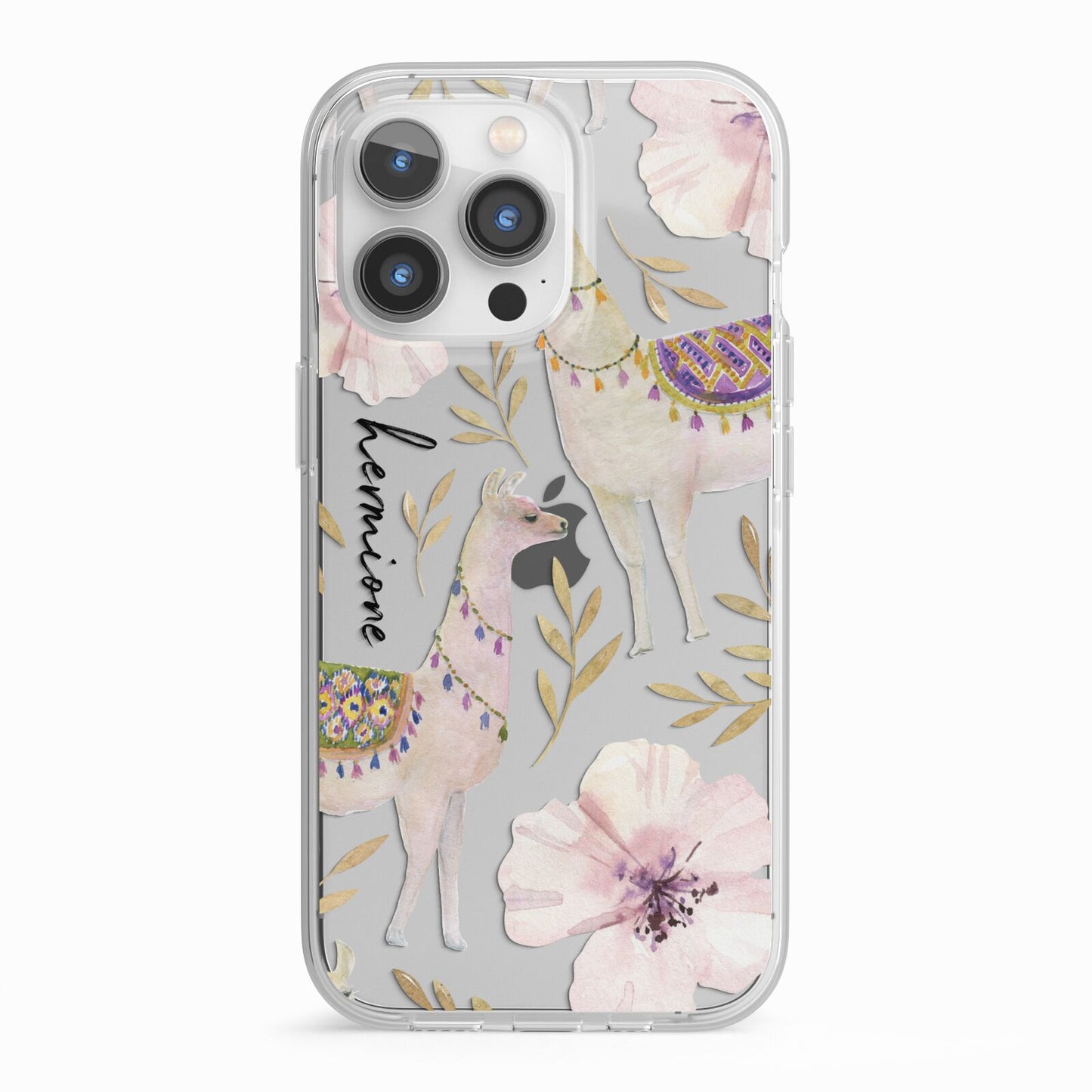 Personalised Llamas iPhone 13 Pro TPU Impact Case with White Edges