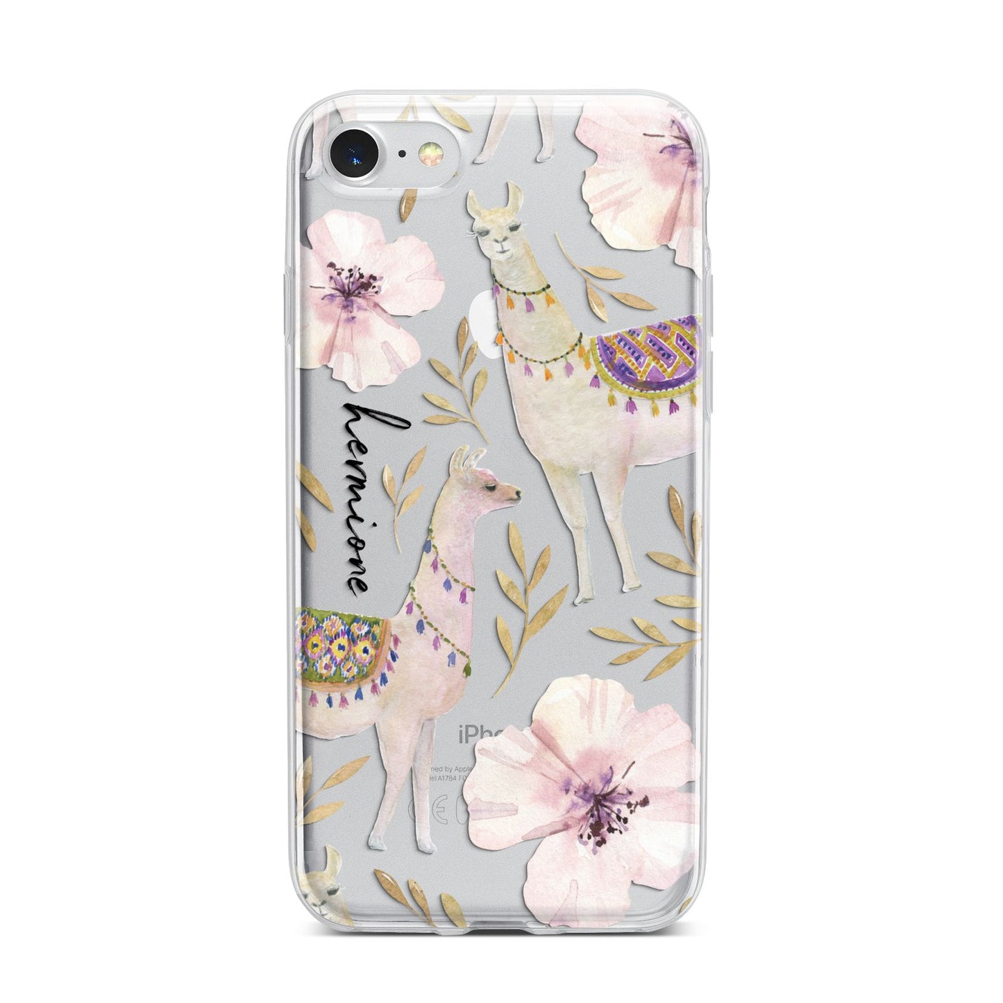 Personalised Llamas iPhone 7 Bumper Case on Silver iPhone