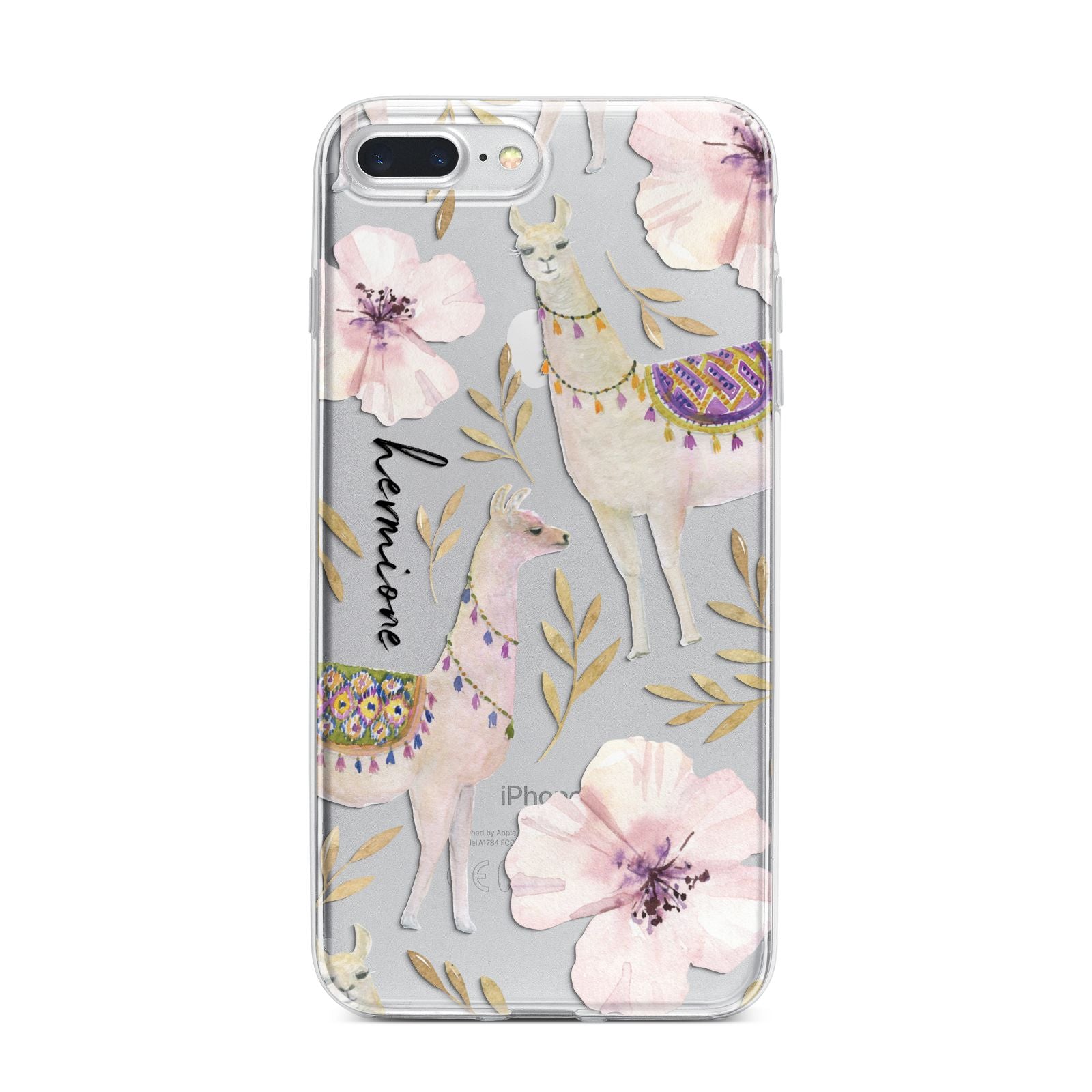 Personalised Llamas iPhone 7 Plus Bumper Case on Silver iPhone