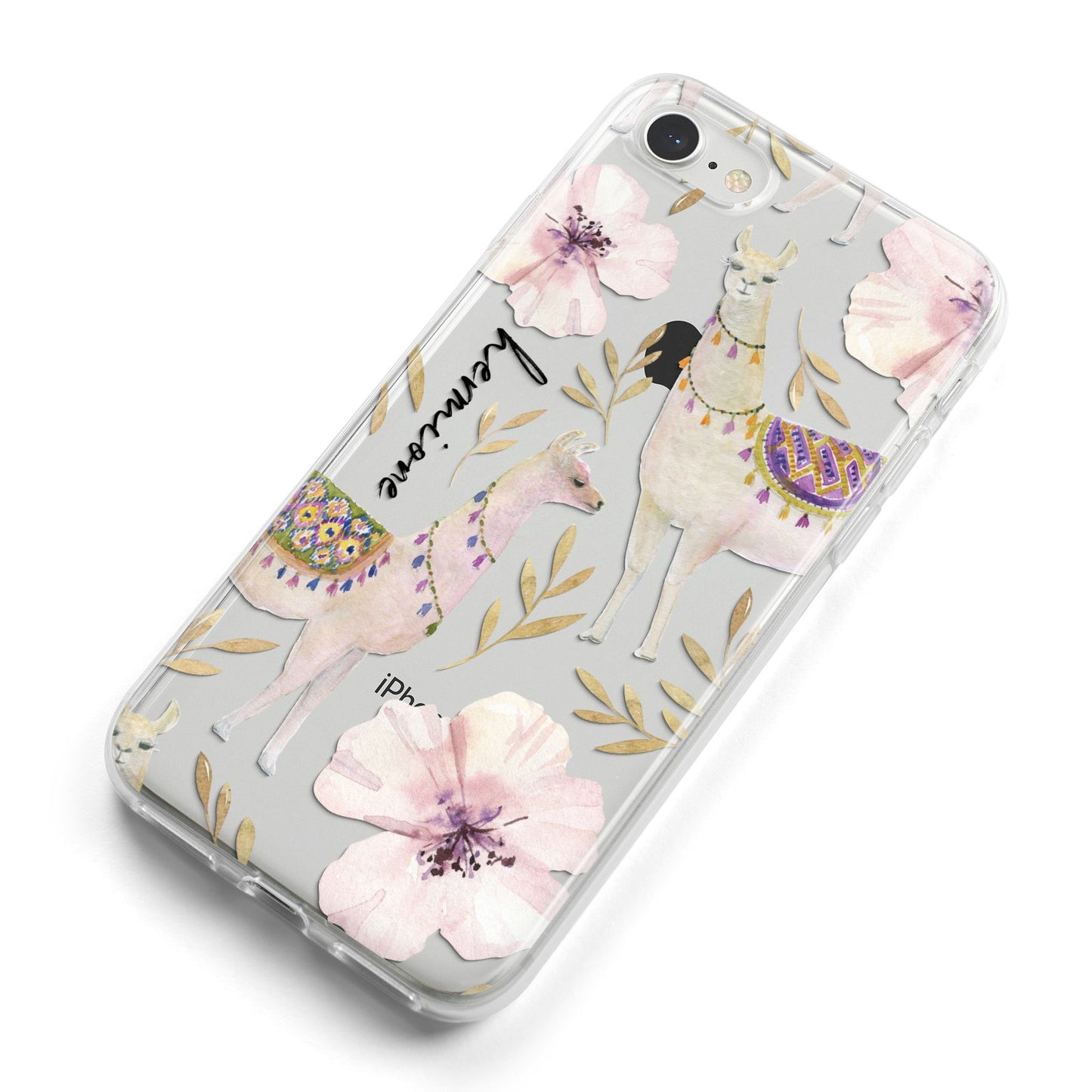 Personalised Llamas iPhone 8 Bumper Case on Silver iPhone Alternative Image