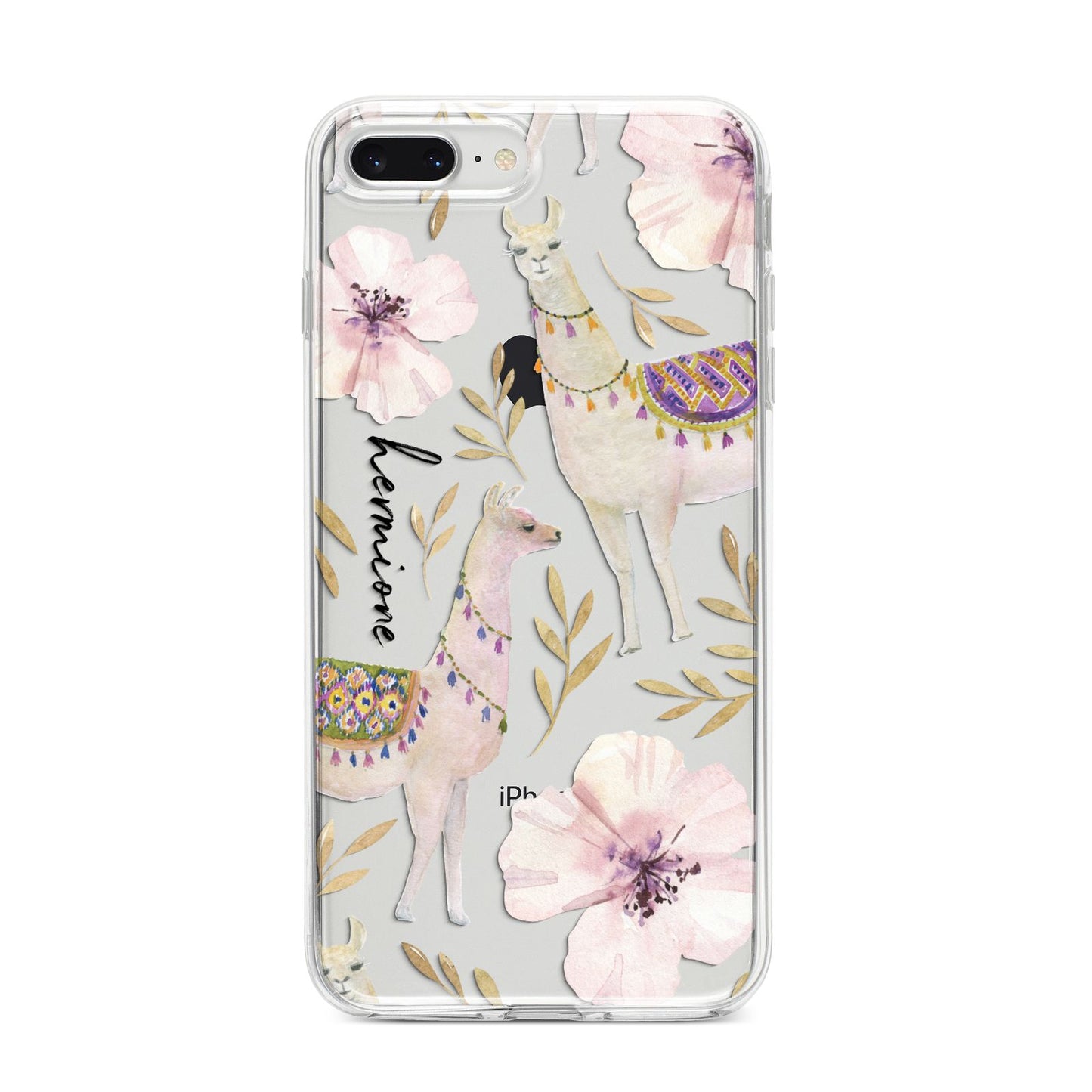Personalised Llamas iPhone 8 Plus Bumper Case on Silver iPhone