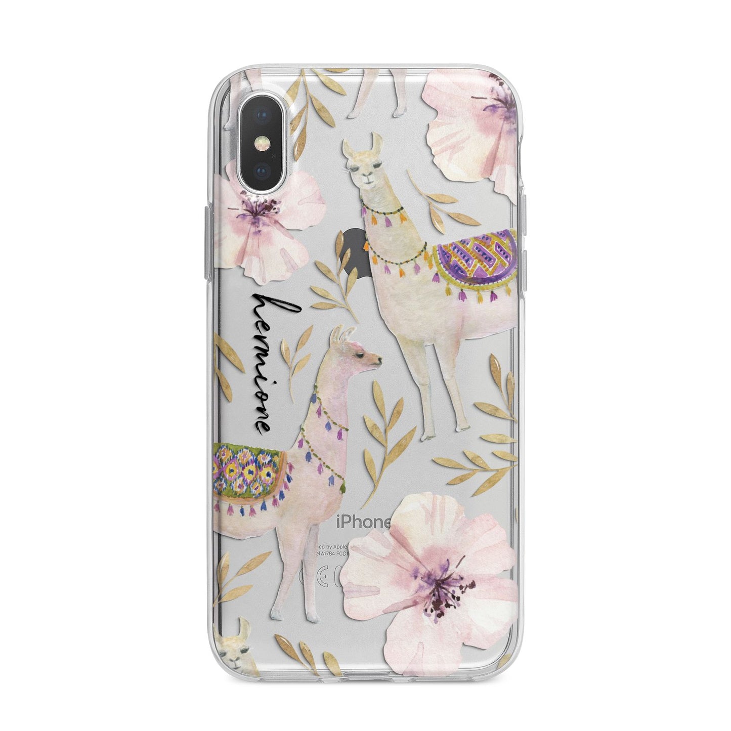 Personalised Llamas iPhone X Bumper Case on Silver iPhone Alternative Image 1