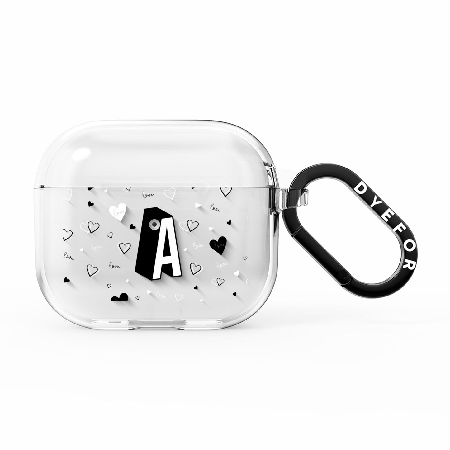 Personalised Love Alphabet AirPods Clear Case 3rd Gen