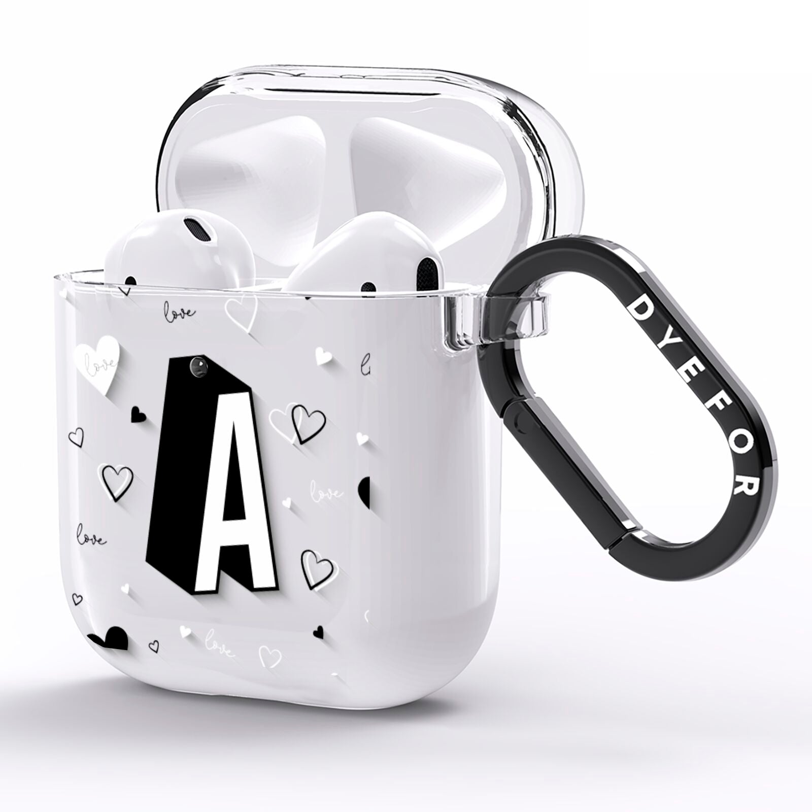 Personalised Love Alphabet AirPods Clear Case Side Image