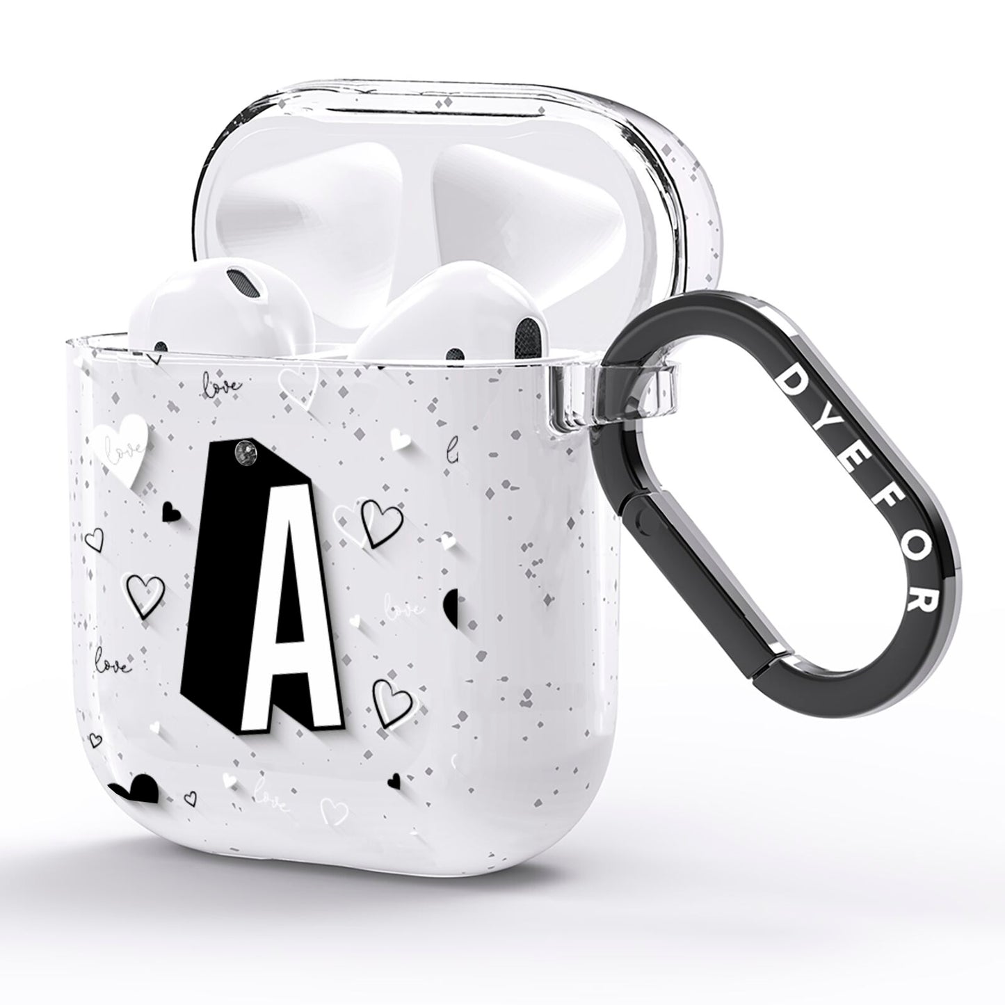 Personalised Love Alphabet AirPods Glitter Case Side Image