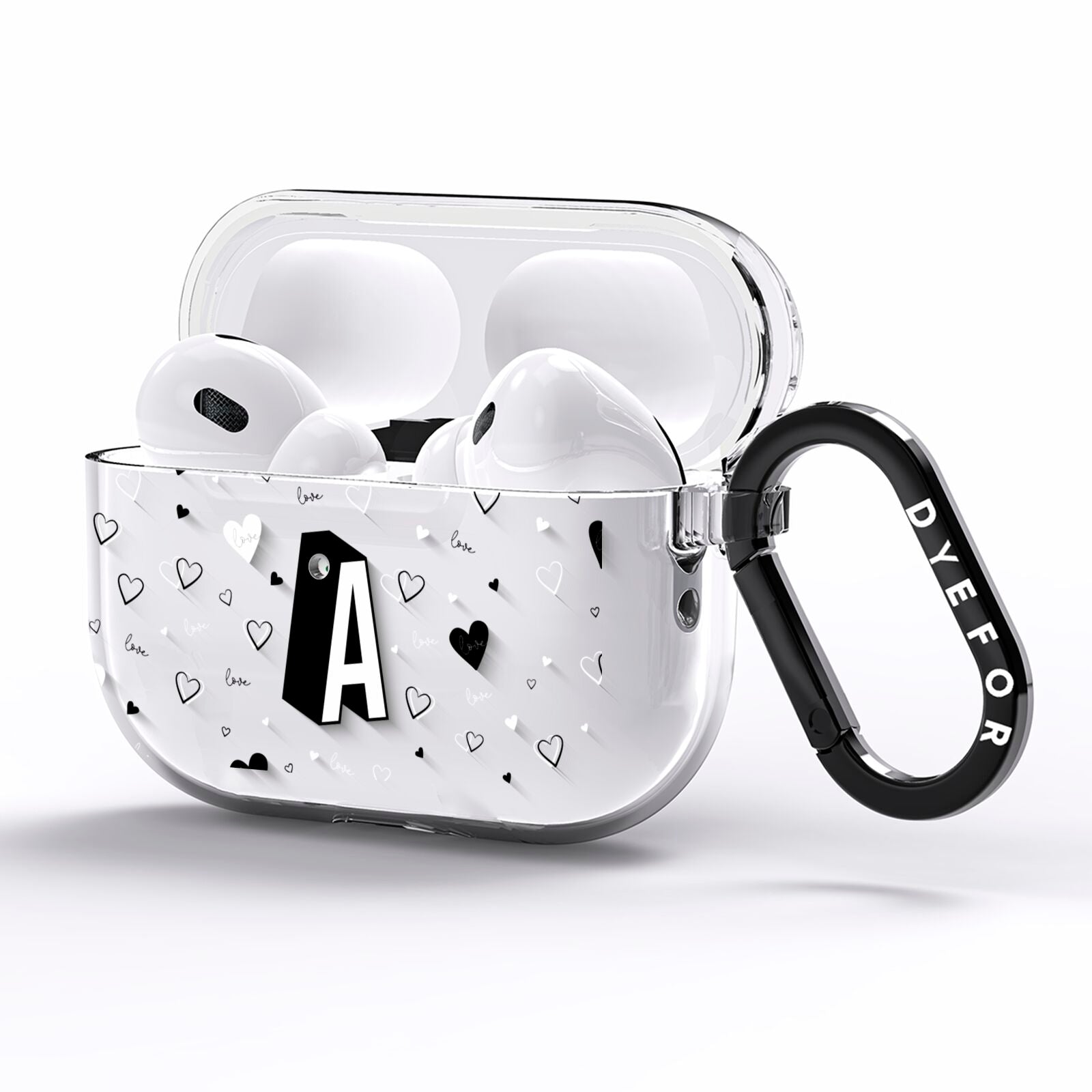Personalised Love Alphabet AirPods Pro Clear Case Side Image