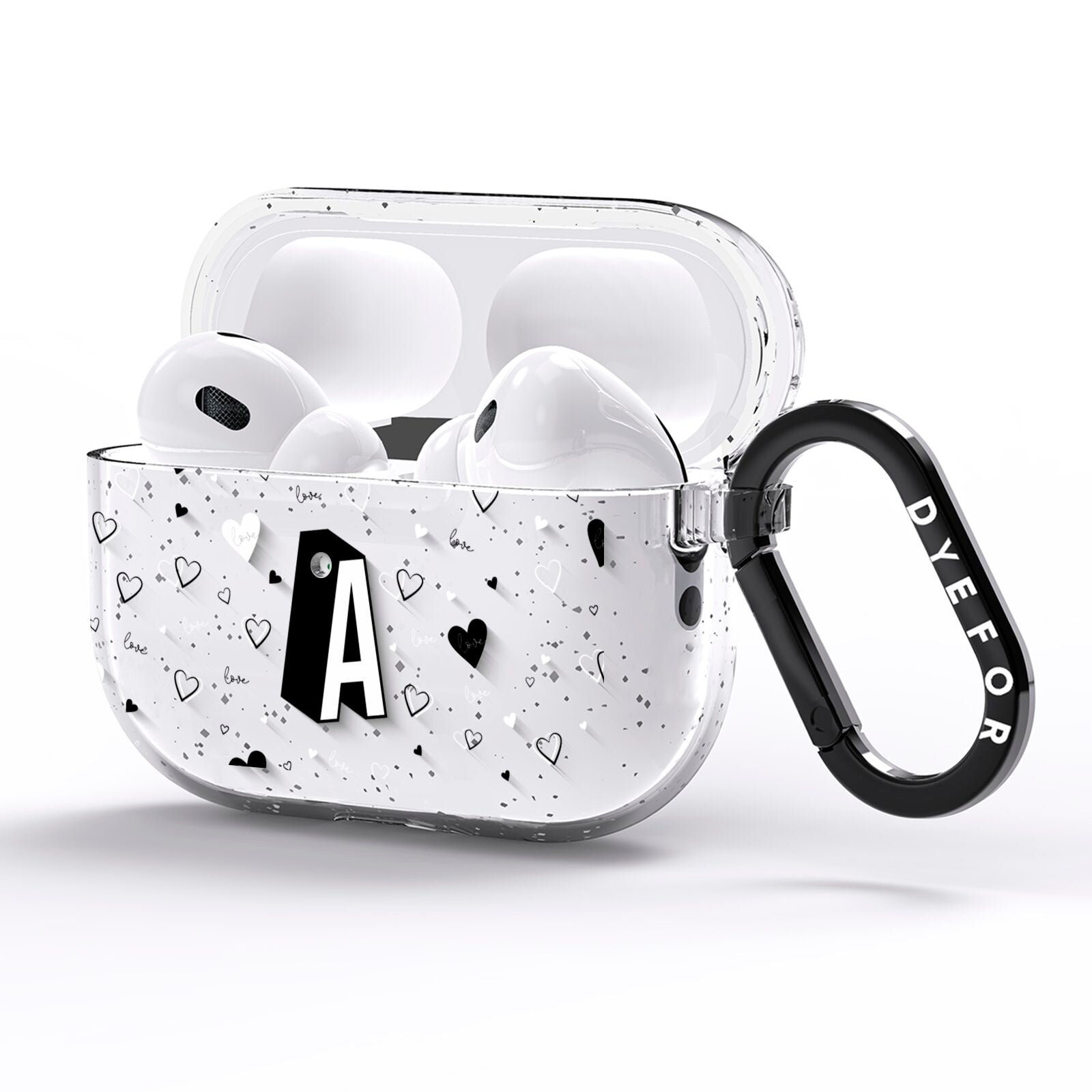 Personalised Love Alphabet AirPods Pro Glitter Case Side Image