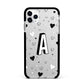 Personalised Love Alphabet Apple iPhone 11 Pro Max in Silver with Black Impact Case
