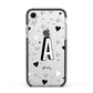 Personalised Love Alphabet Apple iPhone XR Impact Case Black Edge on Silver Phone