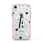 Personalised Love Alphabet Apple iPhone XR Impact Case Pink Edge on Silver Phone
