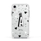 Personalised Love Alphabet Apple iPhone XR Impact Case White Edge on Silver Phone
