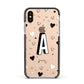 Personalised Love Alphabet Apple iPhone Xs Impact Case Black Edge on Gold Phone