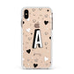 Personalised Love Alphabet Apple iPhone Xs Max Impact Case White Edge on Gold Phone