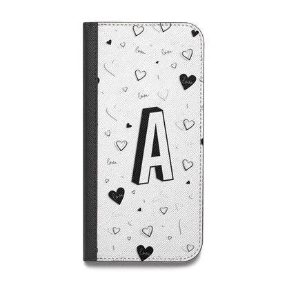 Personalised Love Alphabet Vegan Leather Flip iPhone Case