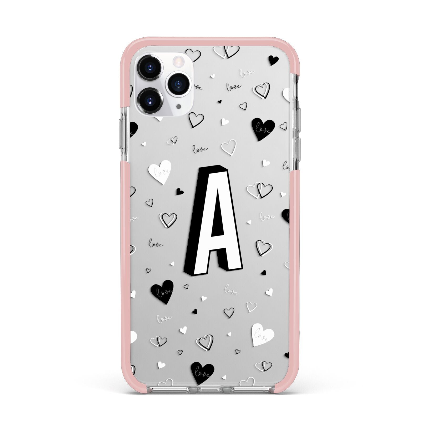 Personalised Love Alphabet iPhone 11 Pro Max Impact Pink Edge Case