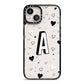 Personalised Love Alphabet iPhone 13 Black Impact Case on Silver phone