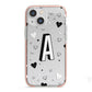 Personalised Love Alphabet iPhone 13 Mini TPU Impact Case with Pink Edges