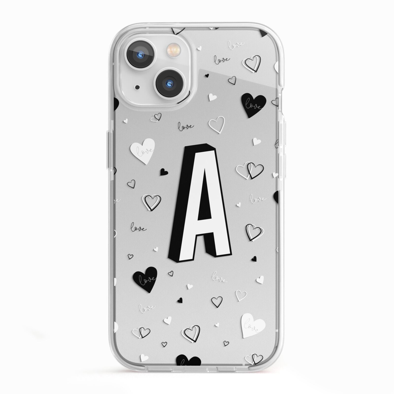 Personalised Love Alphabet iPhone 13 TPU Impact Case with White Edges