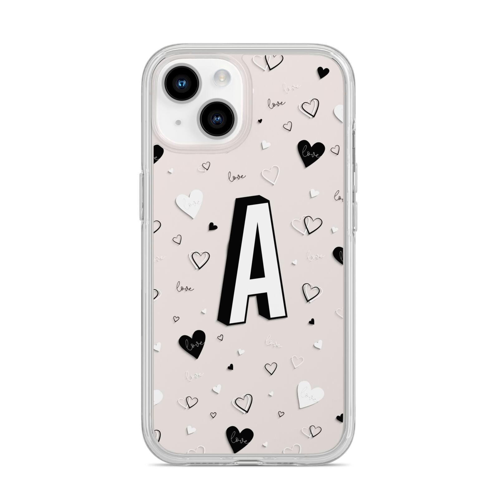 Personalised Love Alphabet iPhone 14 Clear Tough Case Starlight
