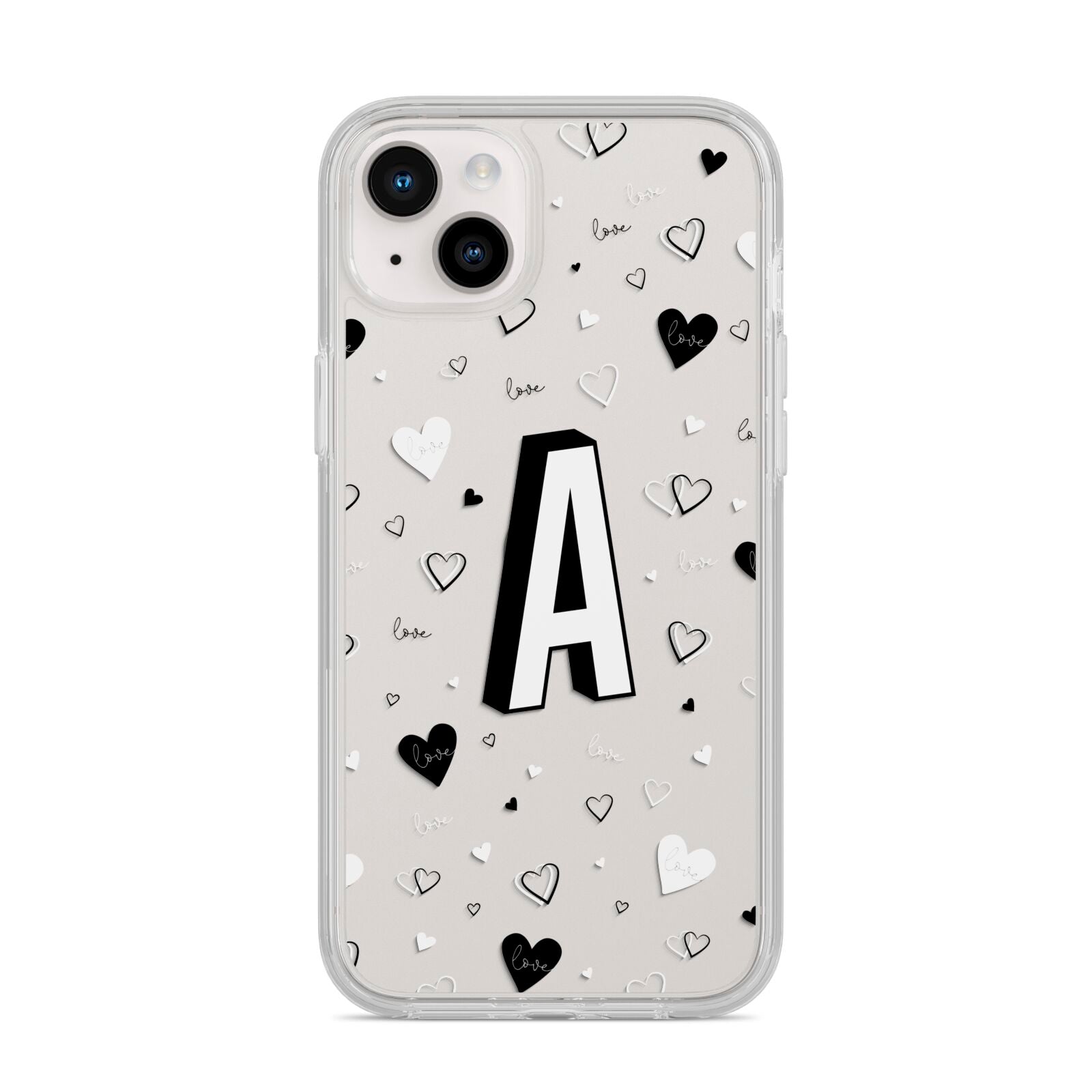 Personalised Love Alphabet iPhone 14 Plus Clear Tough Case Starlight