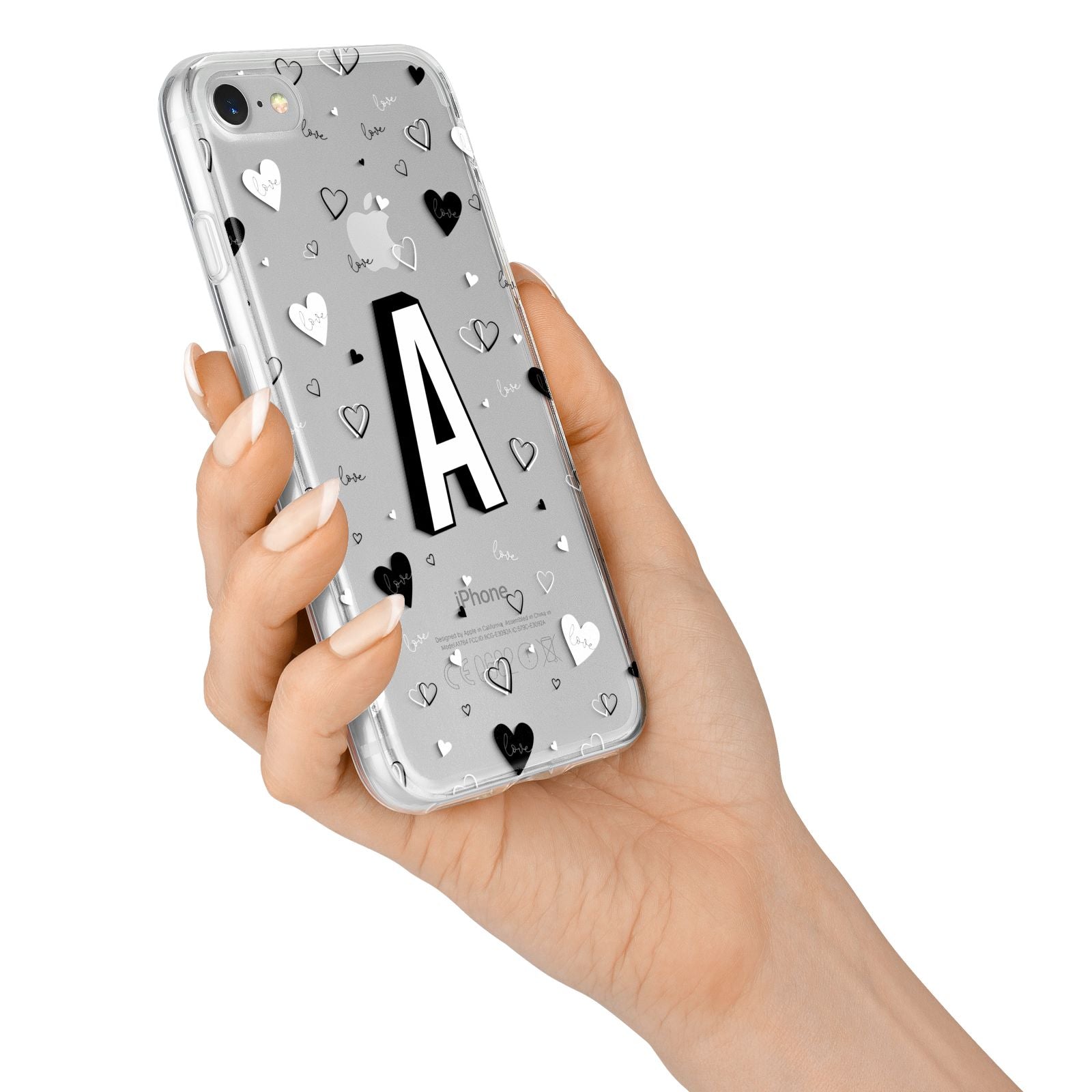 Personalised Love Alphabet iPhone 7 Bumper Case on Silver iPhone Alternative Image