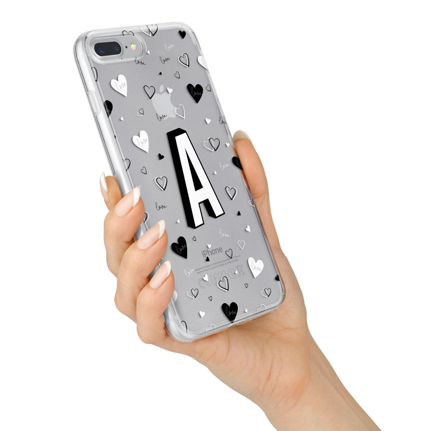 Personalised Love Alphabet iPhone 7 Plus Bumper Case on Silver iPhone Alternative Image