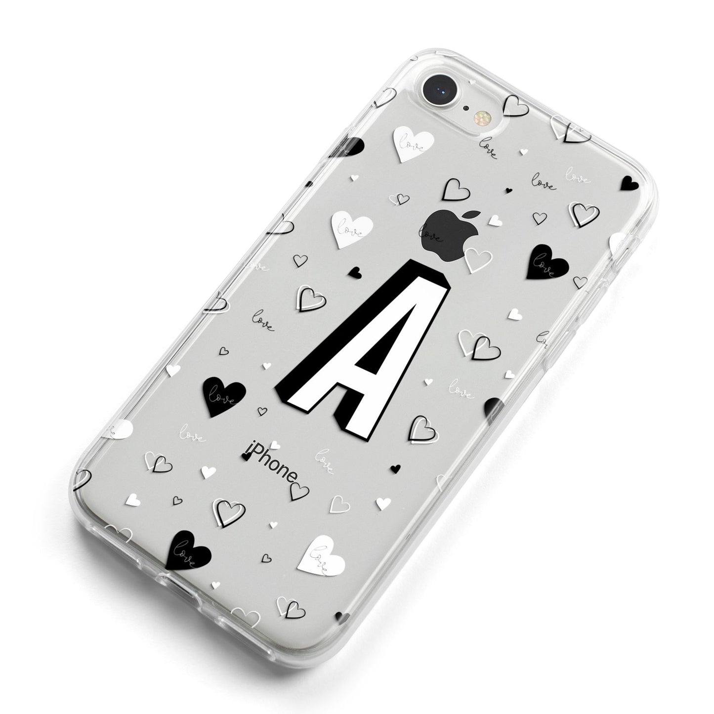 Personalised Love Alphabet iPhone 8 Bumper Case on Silver iPhone Alternative Image