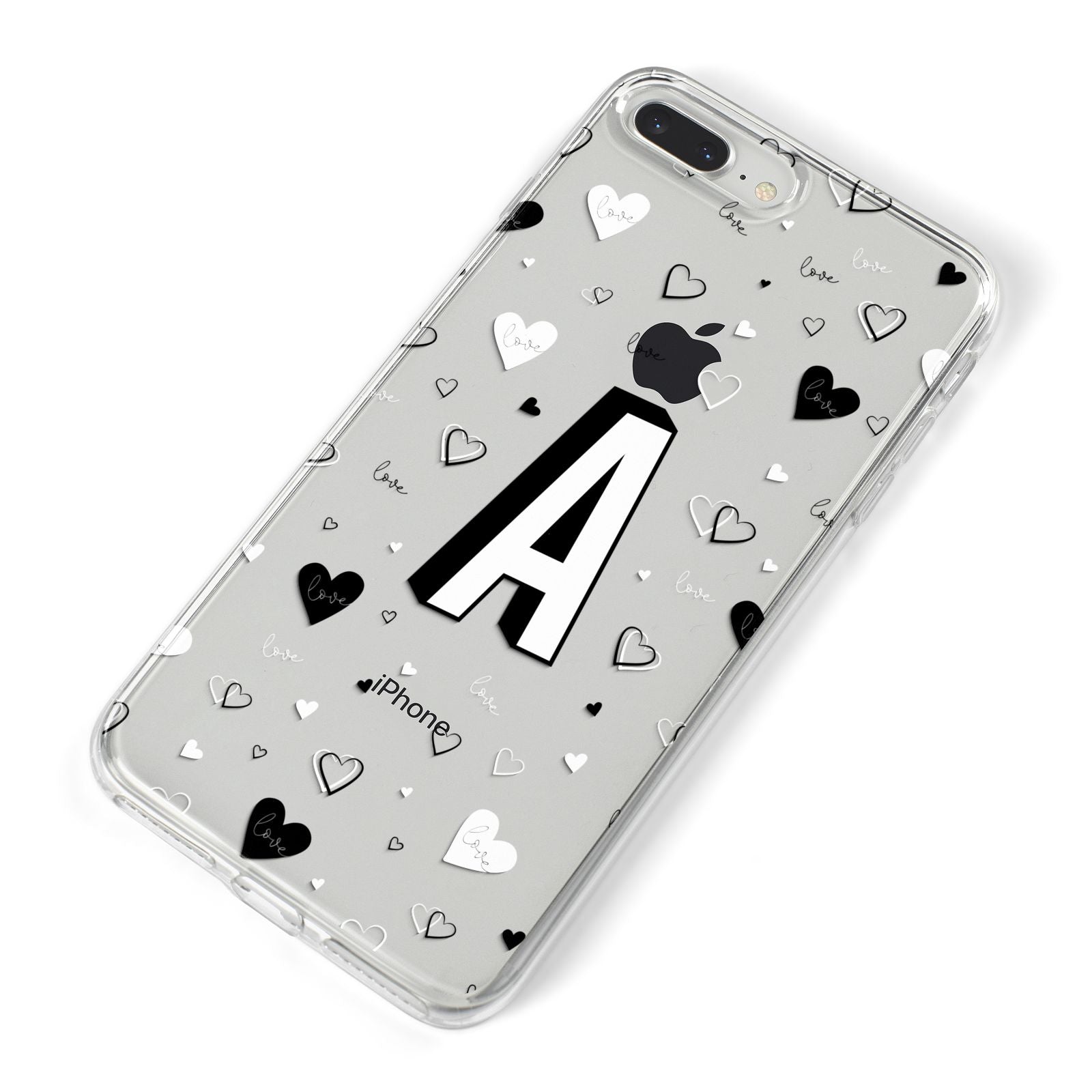 Personalised Love Alphabet iPhone 8 Plus Bumper Case on Silver iPhone Alternative Image