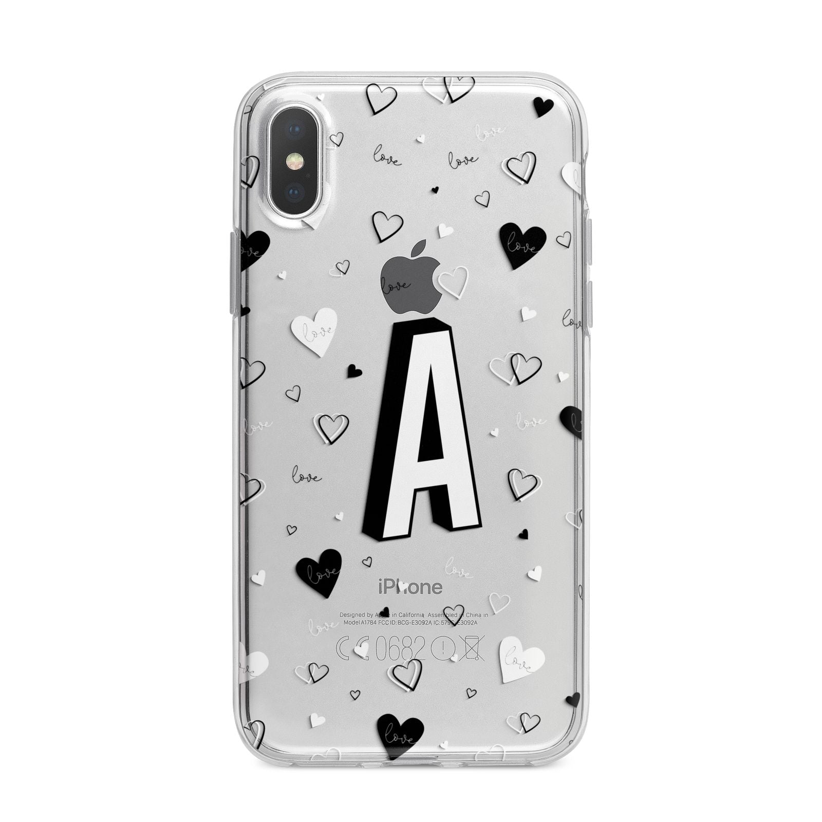Personalised Love Alphabet iPhone X Bumper Case on Silver iPhone Alternative Image 1