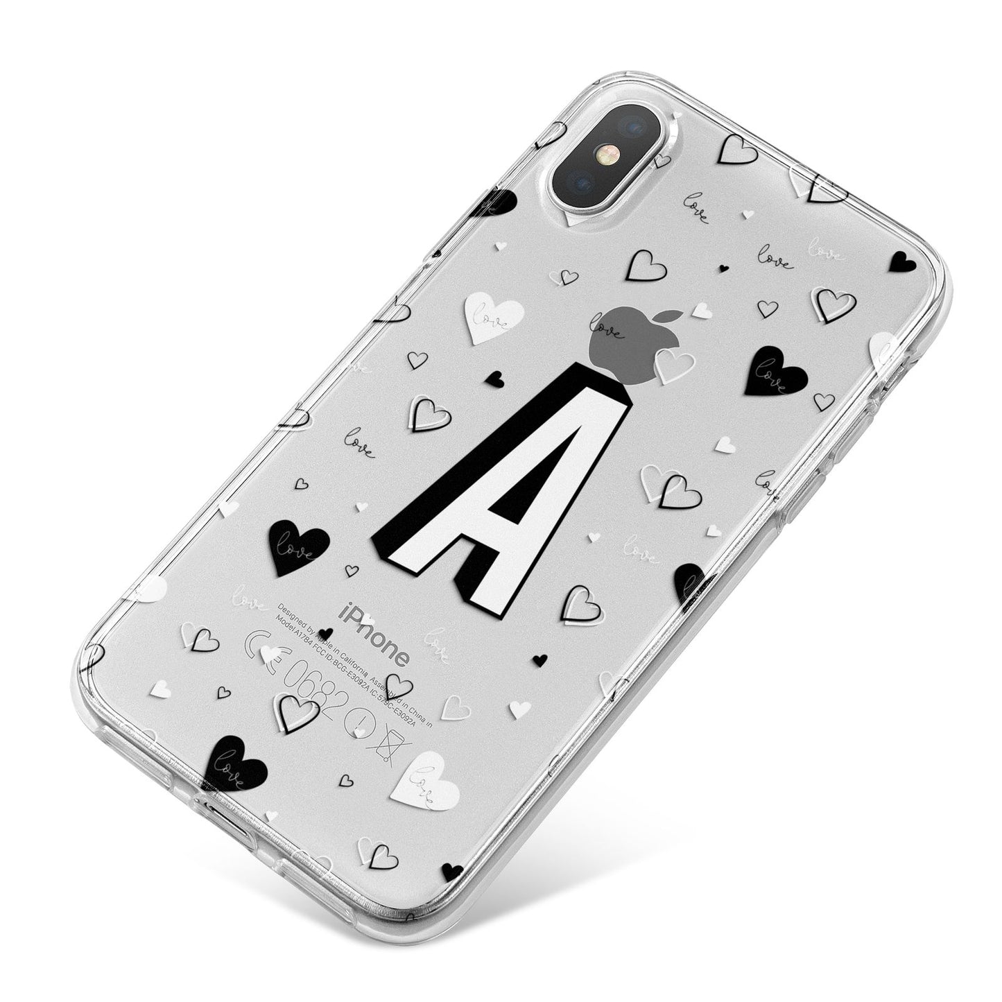 Personalised Love Alphabet iPhone X Bumper Case on Silver iPhone