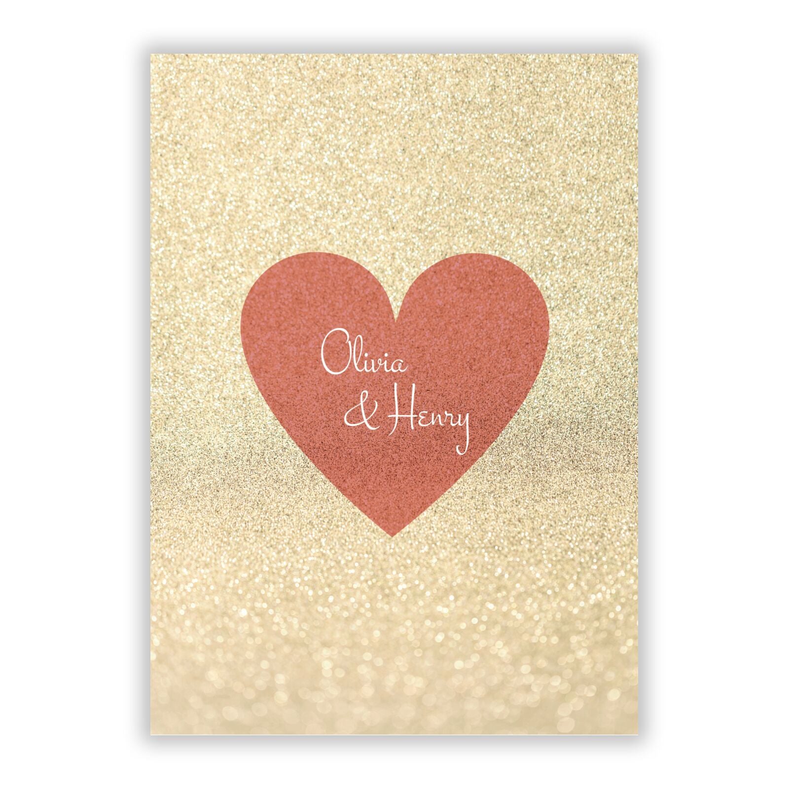 Personalised Love Heart A5 Flat Greetings Card