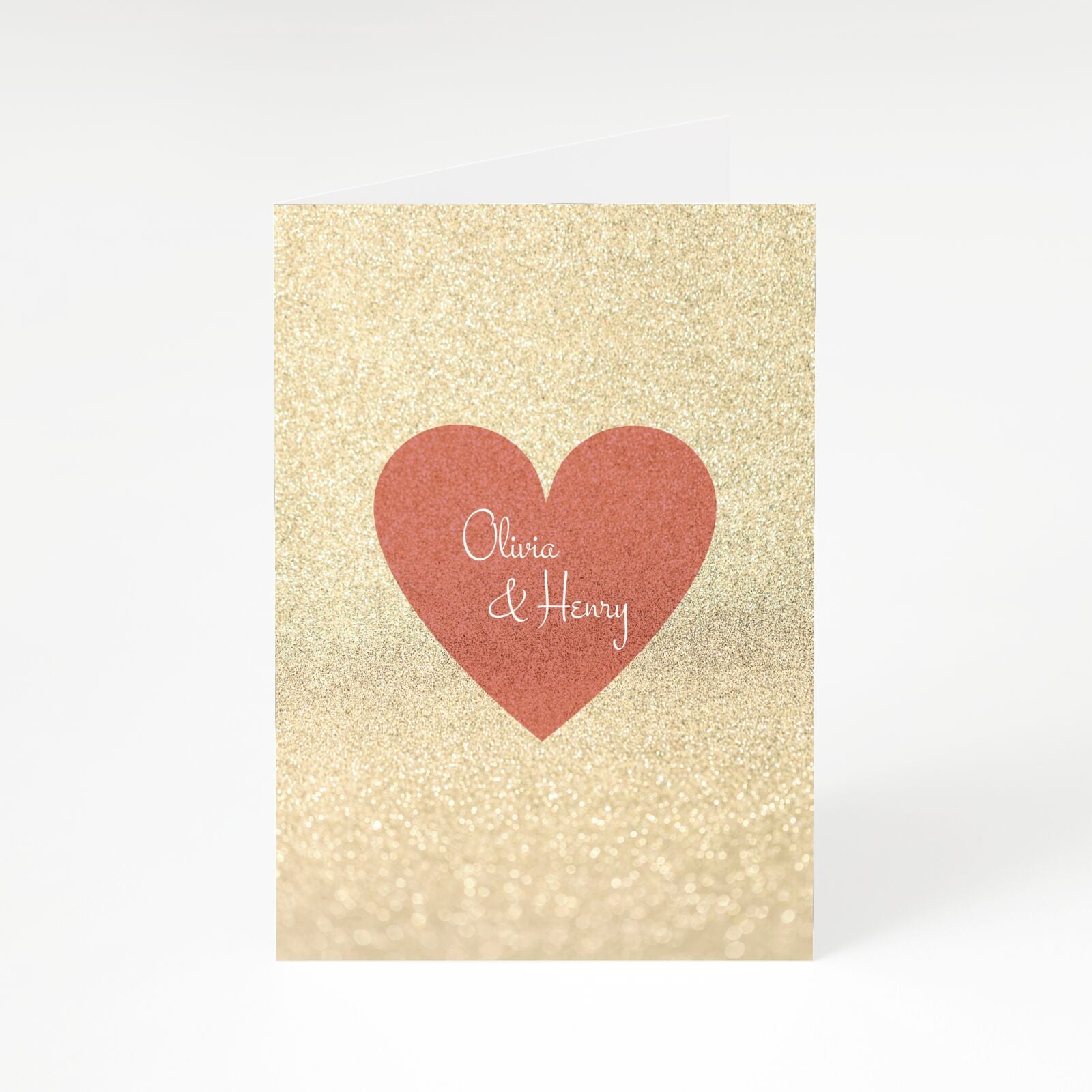 Personalised Love Heart A5 Greetings Card