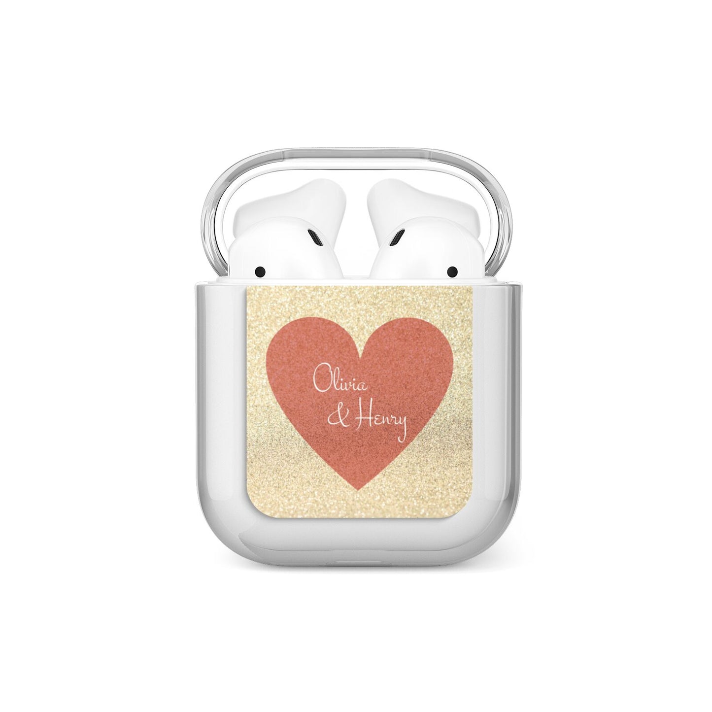 Personalised Love Heart AirPods Case