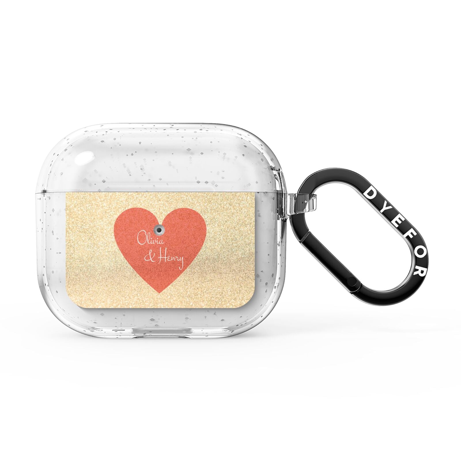 Personalised Love Heart AirPods Glitter Case 3rd Gen