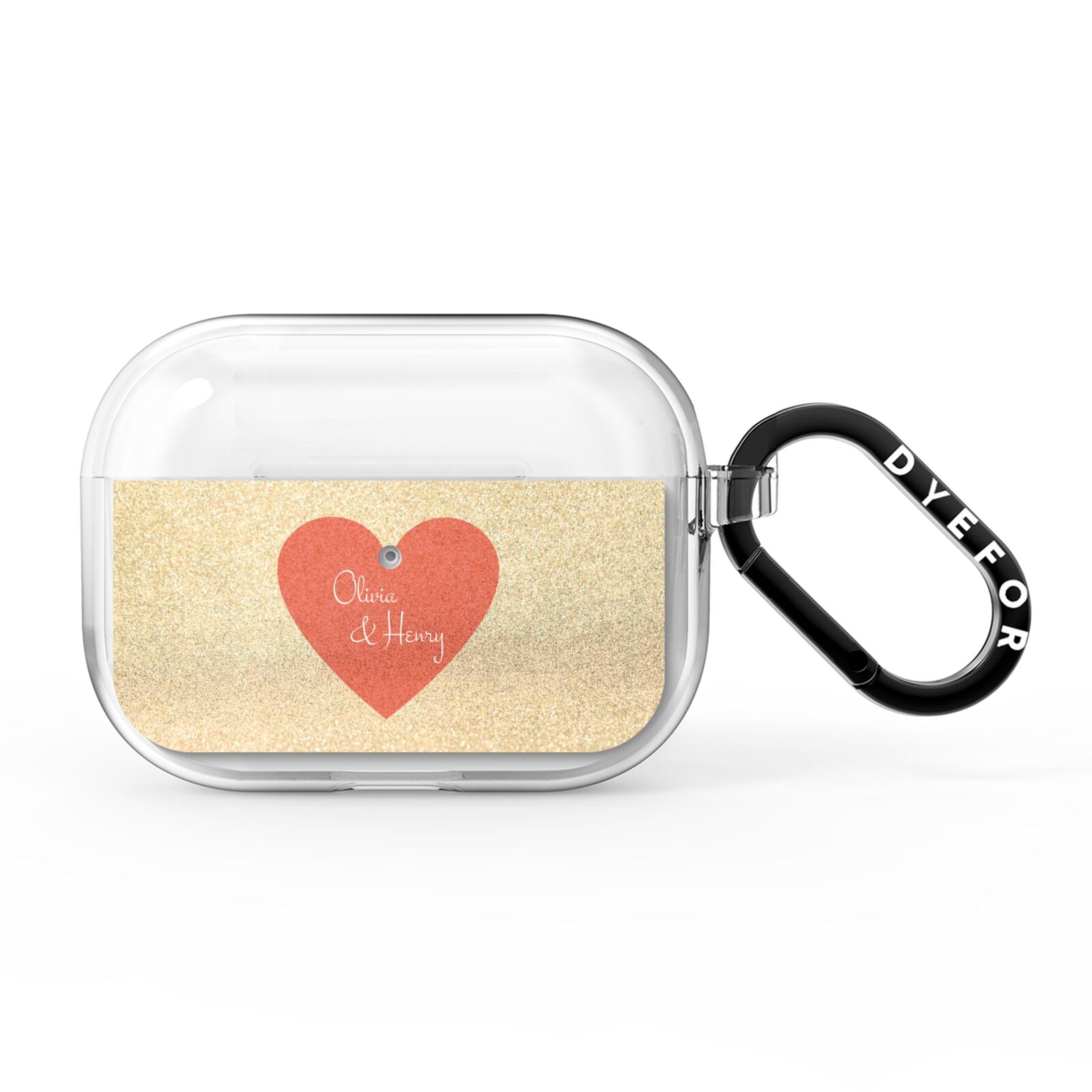 Personalised Love Heart AirPods Pro Clear Case